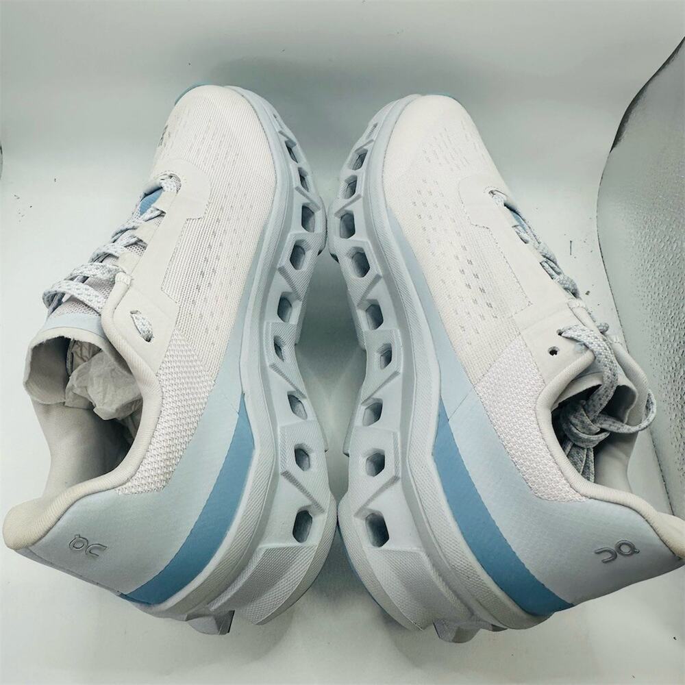 On Running Cloudmonster Women's Running Shoes Frost/Wash White Blue Size 8 - Picture 6 of 9